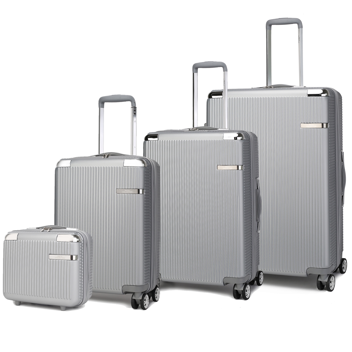 Picture of MKF Collection by Mia K. MKF-HR100SL-4 Tulum Luggage Set, Silver - 4 Piece
