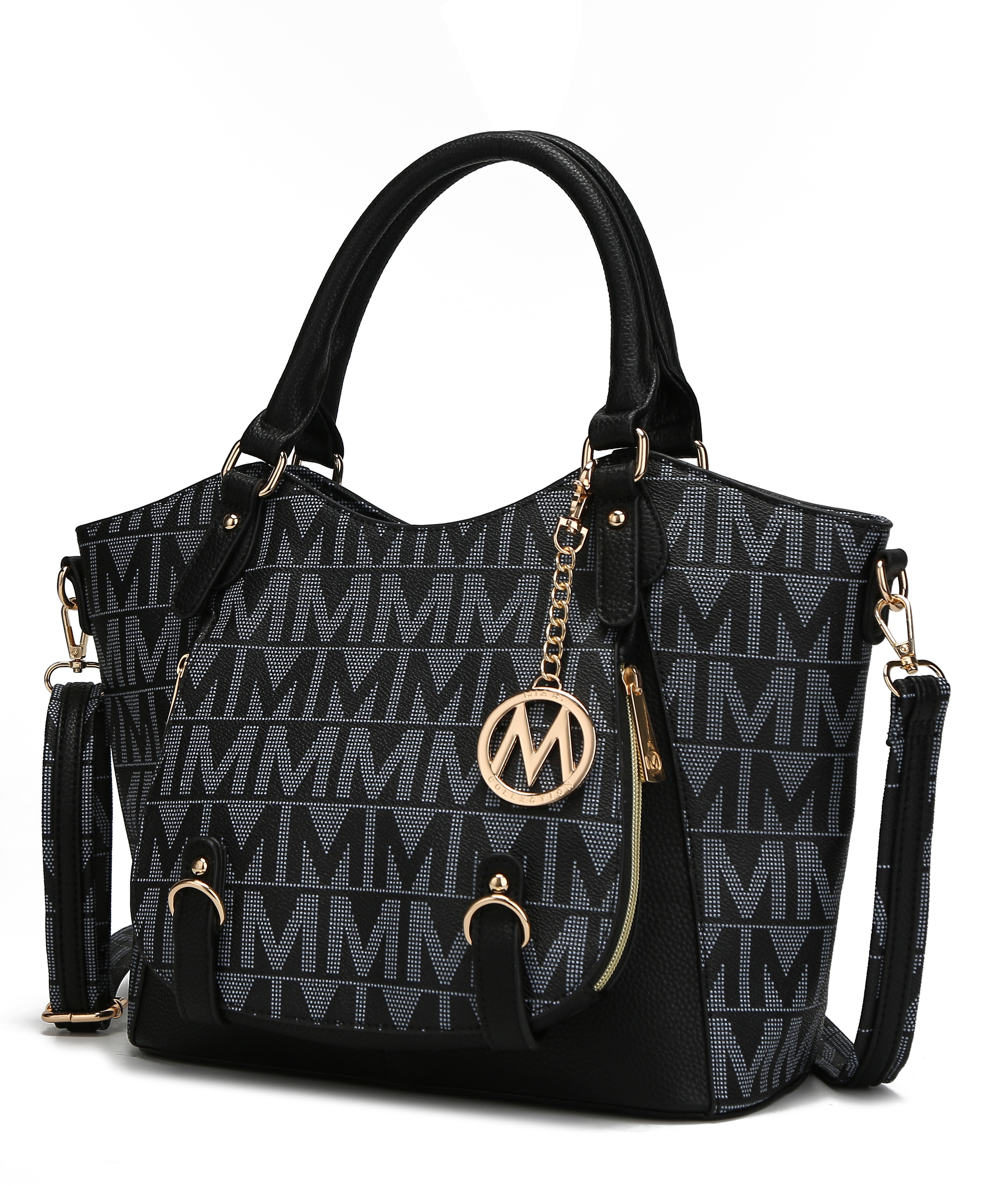 Fula Signature Satchel Bag, Black -  MKF Collection by Mia K., MK312404
