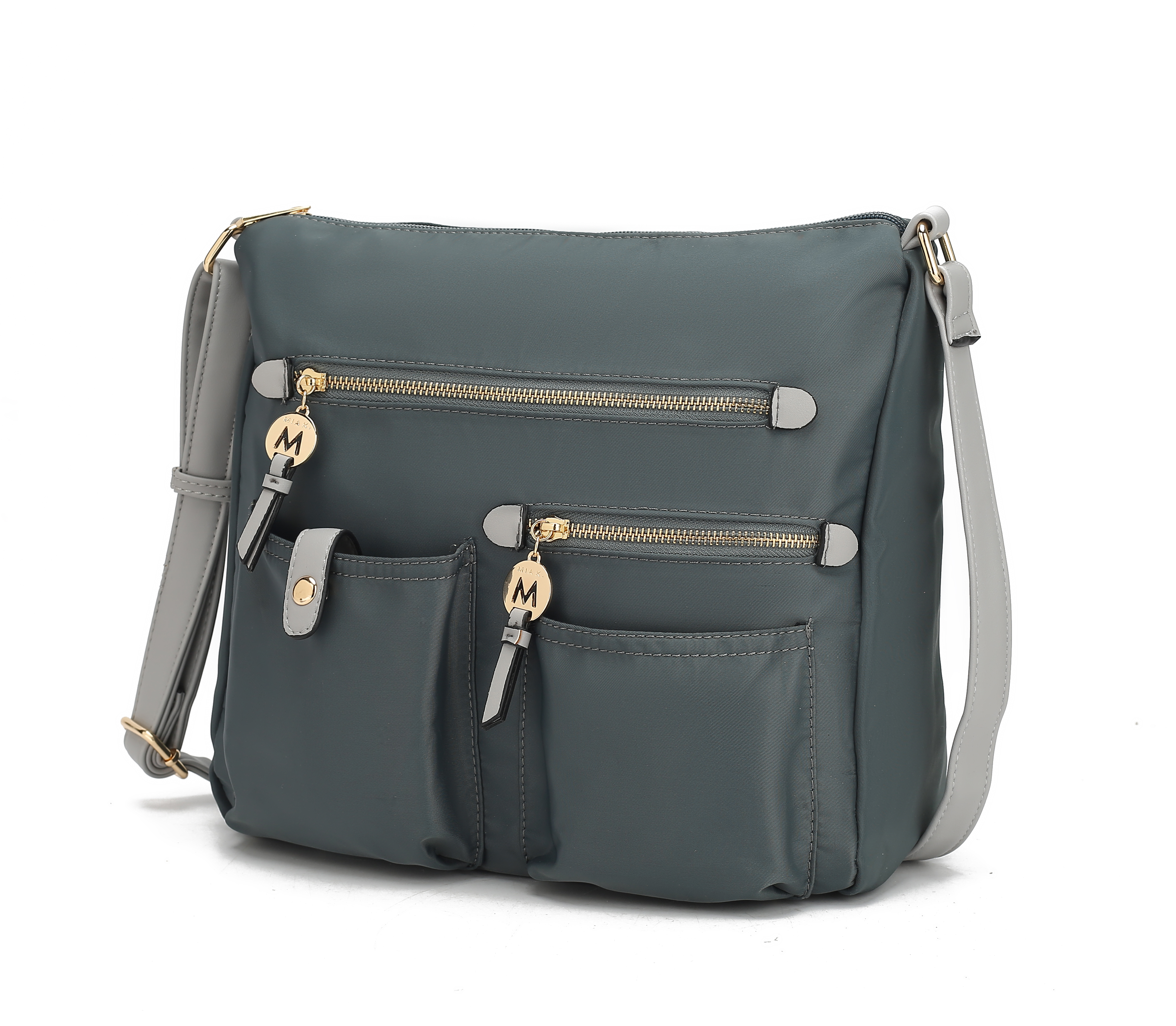 MKF Collection MKF-X638CRC-LGRY Serena Color-Block Nylon Womens Shoulder Bag by Mia K -  MKF Collection by Mia K.