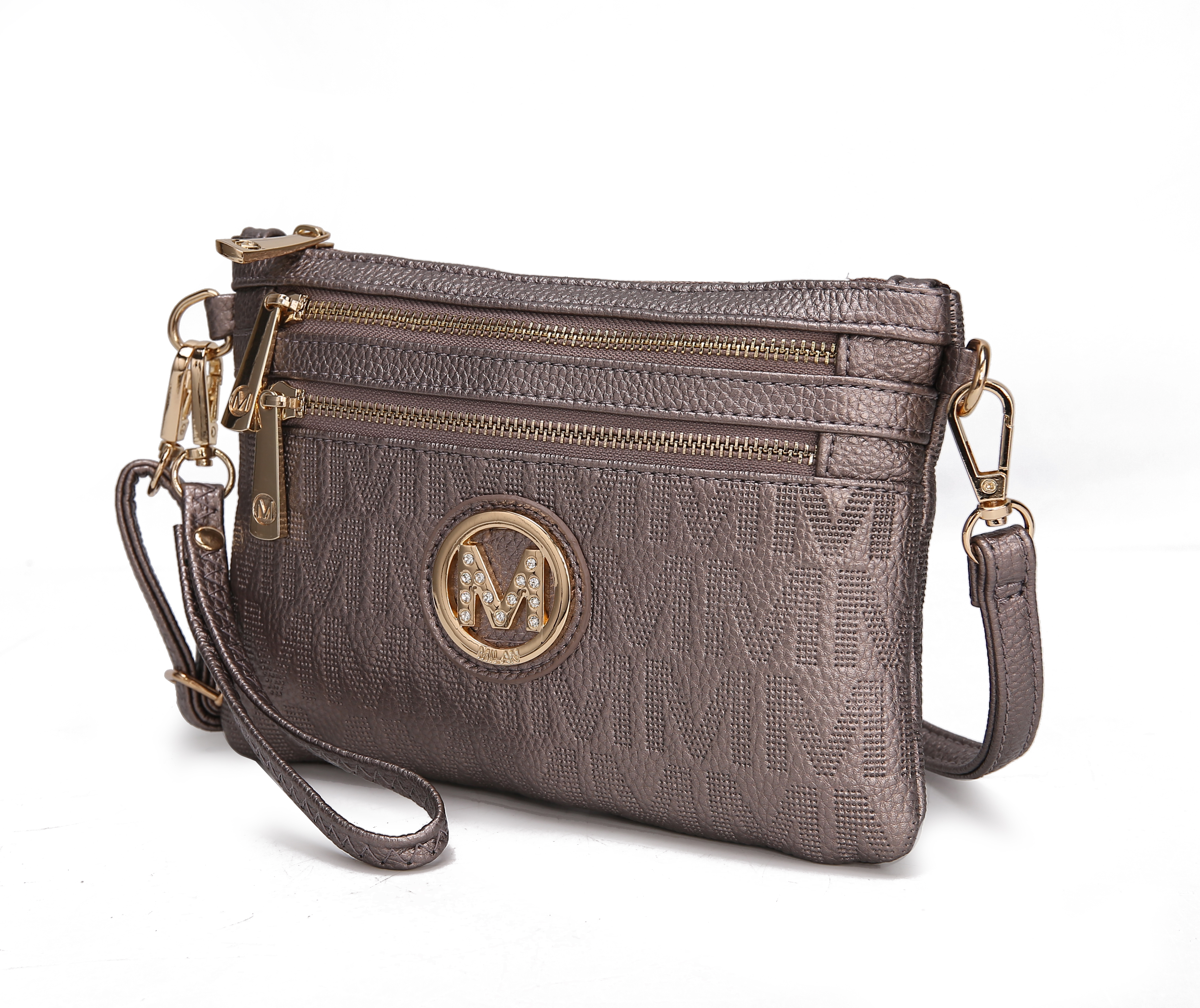Roonie Milan M Signature Crossbody Wristlet - Pewter -  MKF Collection by Mia K., MK312433