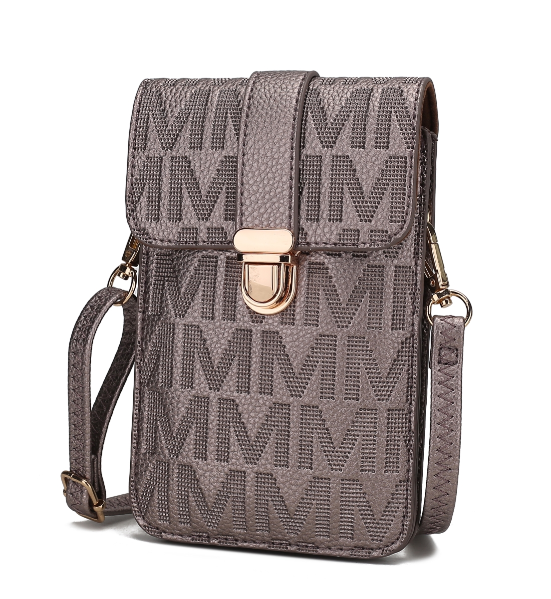 MKF-PU7768PW Ulla Signature XL Phone Wallet Crossbody Bag, Pewter -  MKF Collection by Mia K.