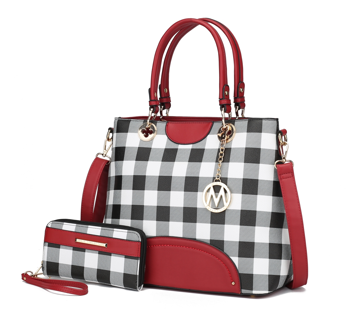 MKF Collection Yale Checkered Tote Bag with Wallet by Mia K