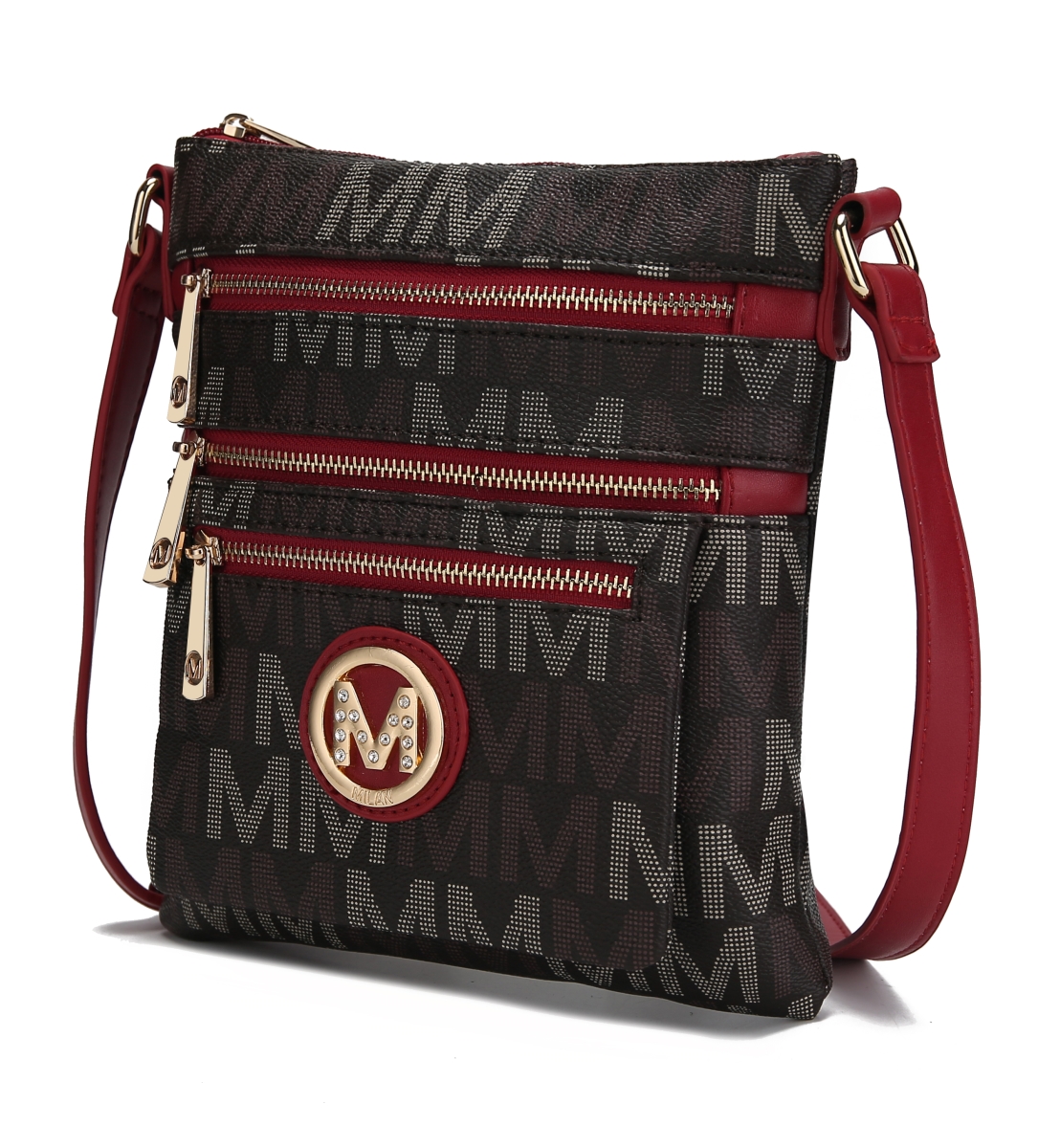 Picture of MKF Collection by Mia K MKF-MU6362RD Faux Leather Beatrice Crossbody Bag, Red