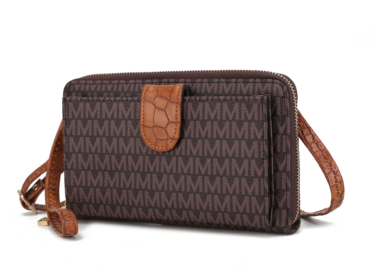 Picture of MKF Collection by Mia K. MKF-UM5527BR Olga Smartphone and Wallet Convertible Crossbody Bag