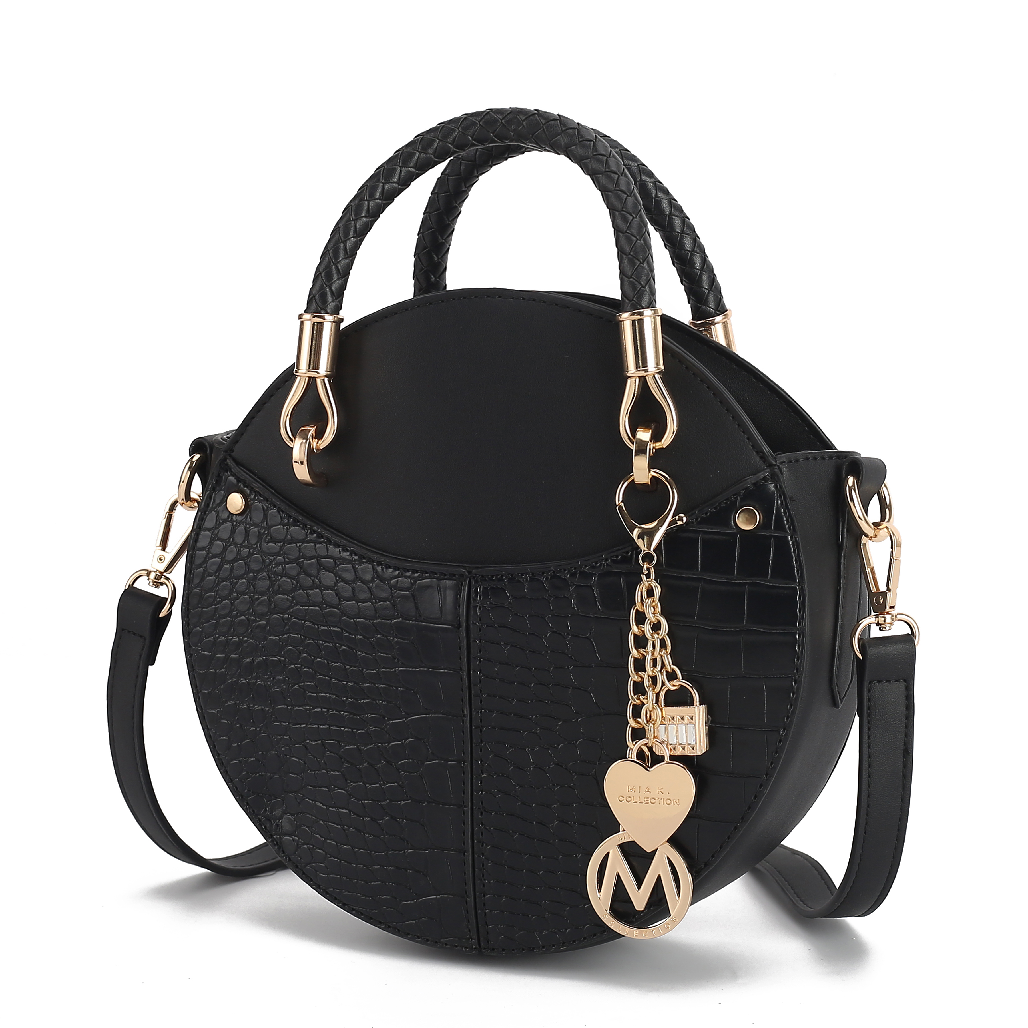 Picture of MKF Collection by Mia K. MKF-CR-X541BK Nobella Croco Cross-body