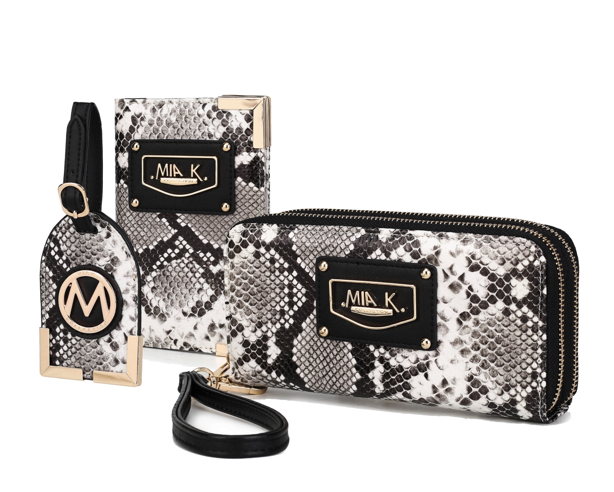 Picture of MKF Collection by Mia K. MKF-CB-X265BK Darla Snake Travel Gift Set 3 pieces