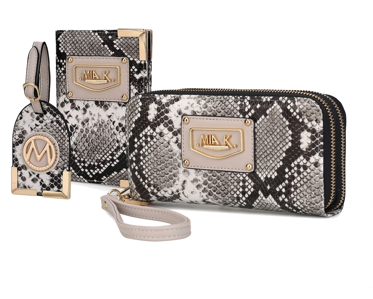 Picture of MKF Collection by Mia K. MKF-CB-X265LGRY Darla Snake Travel Gift Set 3 pieces