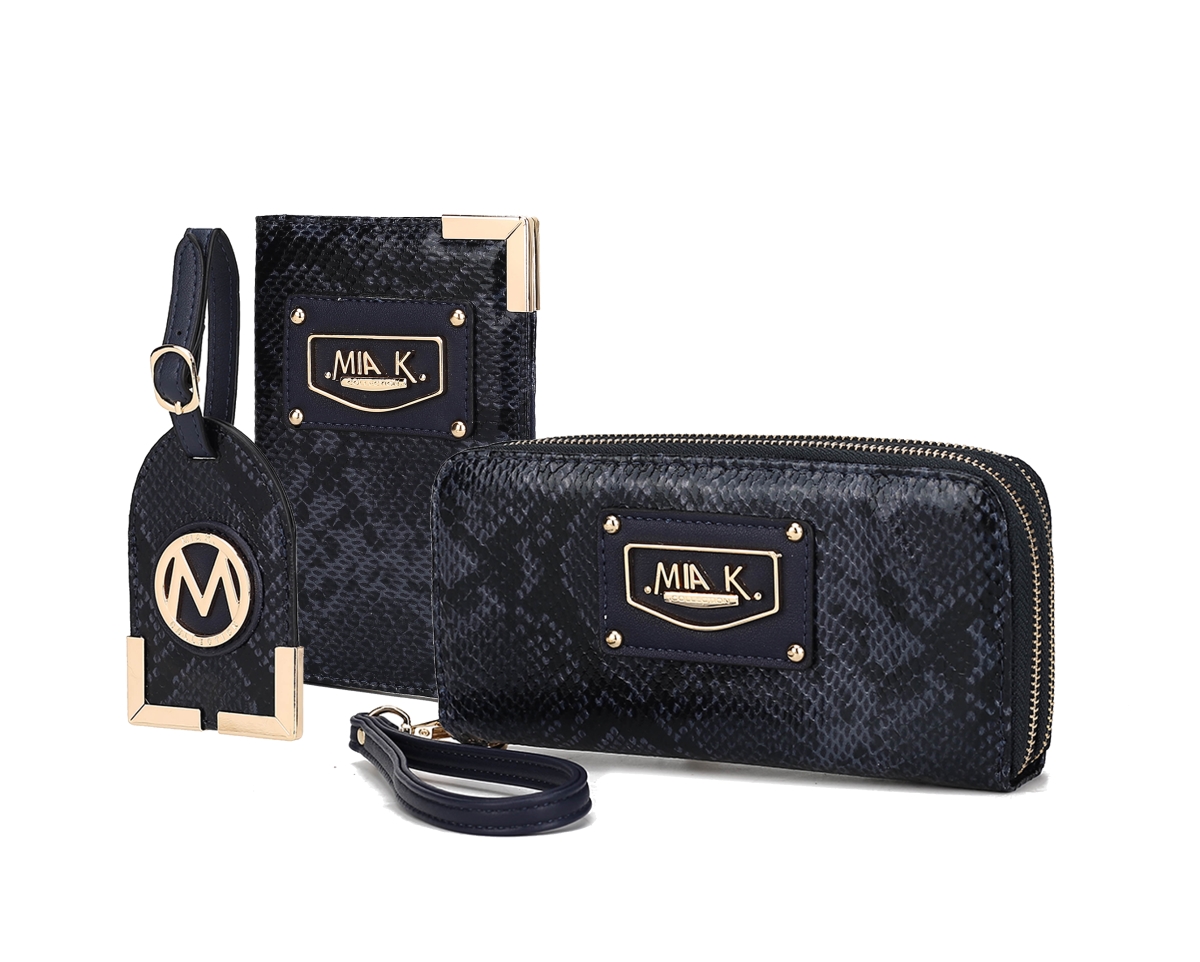 Picture of MKF Collection by Mia K. MKF-CB-X265NV Darla Snake Travel Gift Set 3 pieces