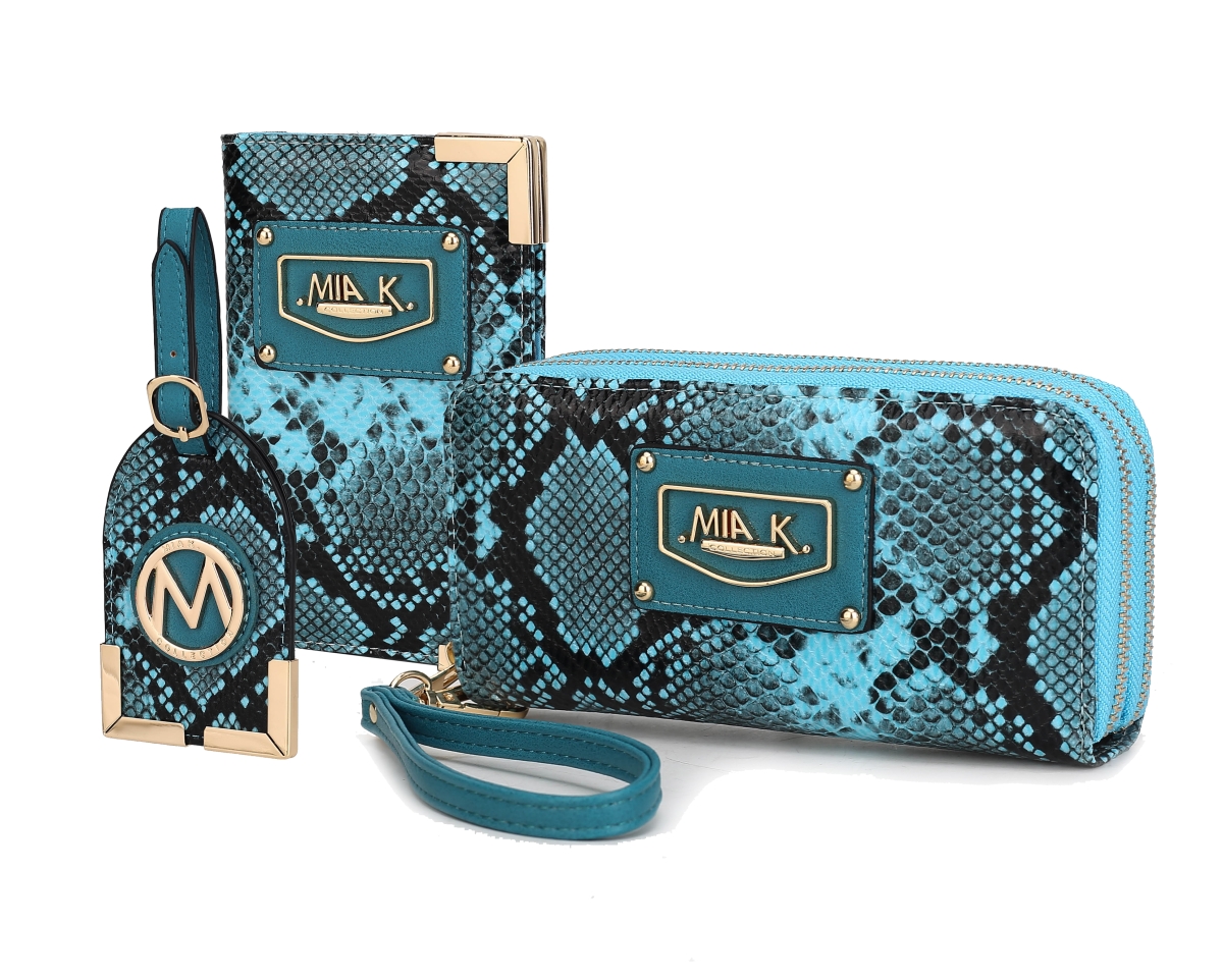 Picture of MKF Collection by Mia K. MKF-CB-X265TRQ Darla Snake Travel Gift Set 3 pieces