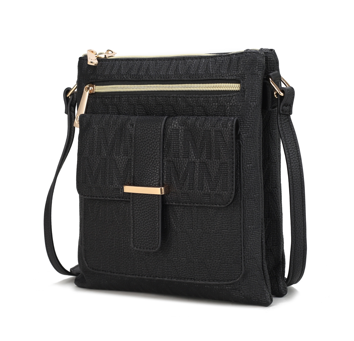 Picture of MKF Collection by Mia K. MKF-PU7797BK Janni Signature Embossed Crossbody Bag