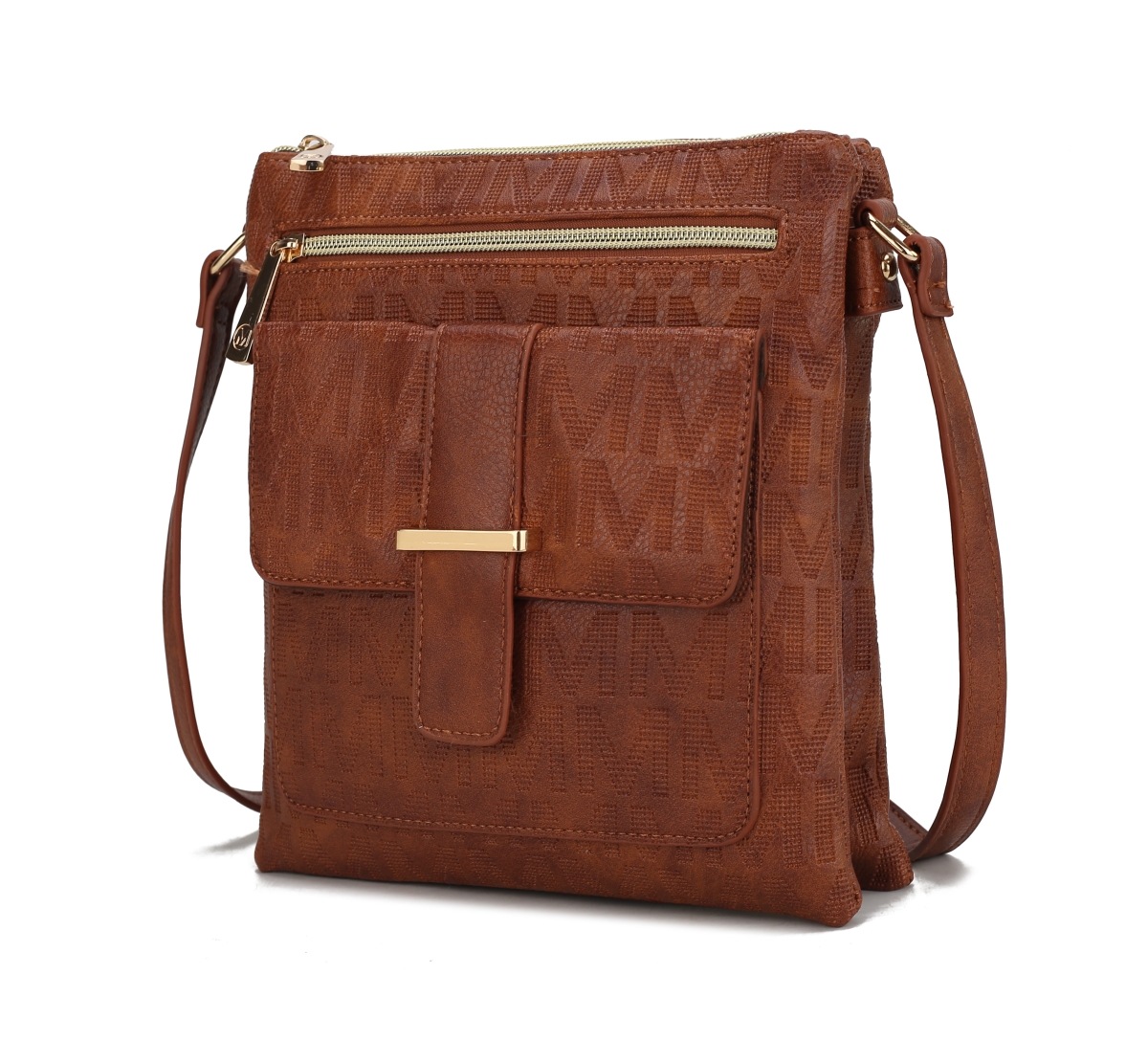 Picture of MKF Collection by Mia K. MKF-PU7797CA Janni Signature Embossed Crossbody Bag