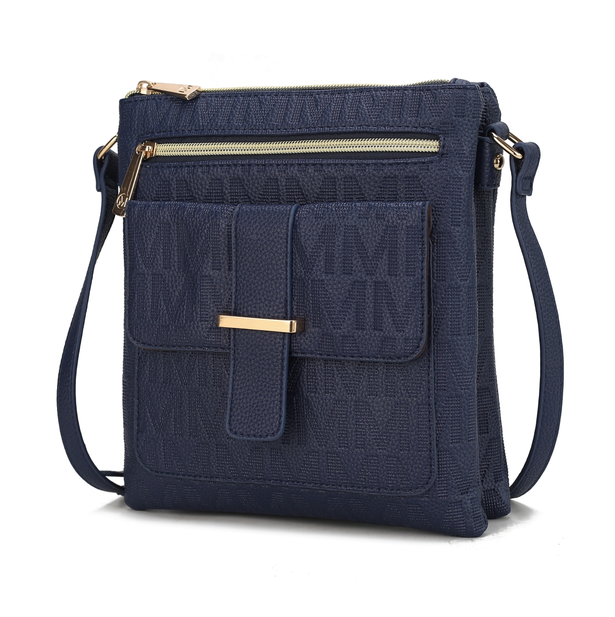 Picture of MKF Collection by Mia K. MKF-PU7797NV Janni Signature Embossed Crossbody Bag