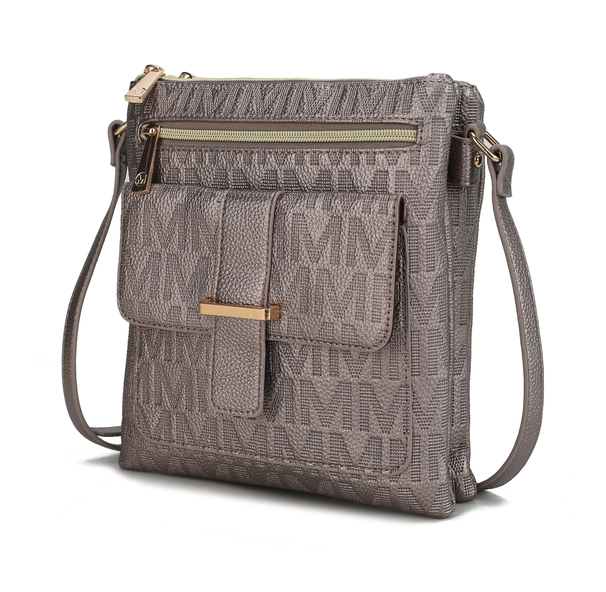 Picture of MKF Collection by Mia K. MKF-PU7797PW Janni Signature Embossed Crossbody Bag