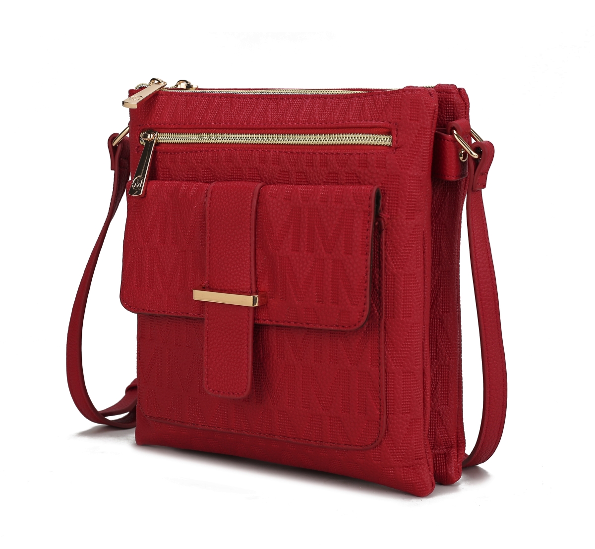 Picture of MKF Collection by Mia K. MKF-PU7797RD Janni Signature Embossed Crossbody Bag