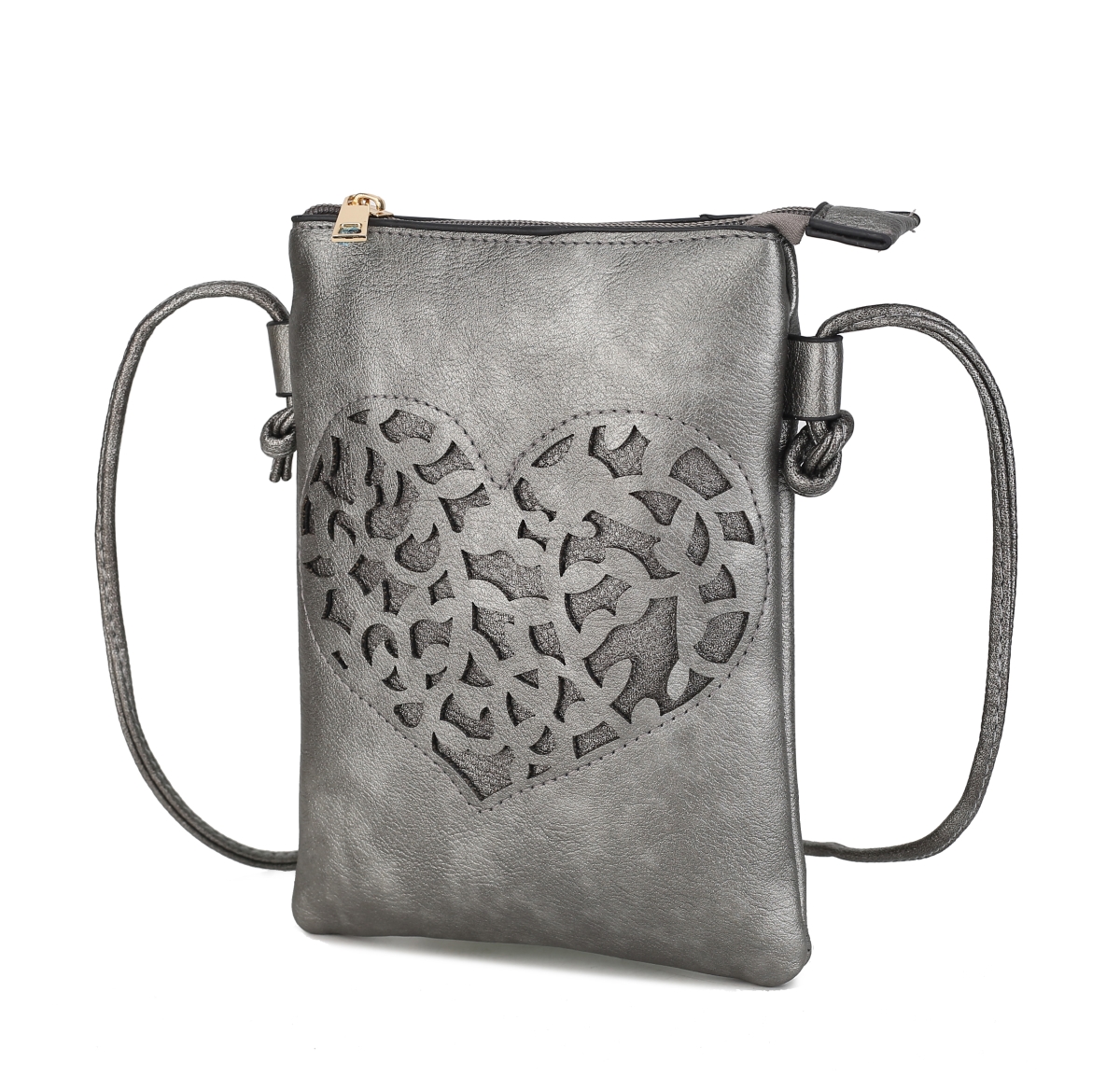 Picture of MKF Collection by Mia K. MKF-HG173GRY Heartly Crossbody Bag