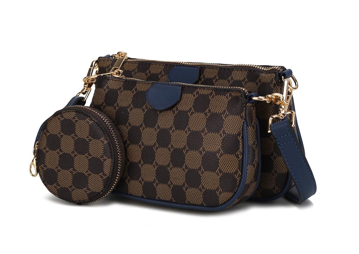 Picture of MKF Collection by Mia K. MKF-2579NV Evanna Crossbody Bag, Navy - 3 Piece