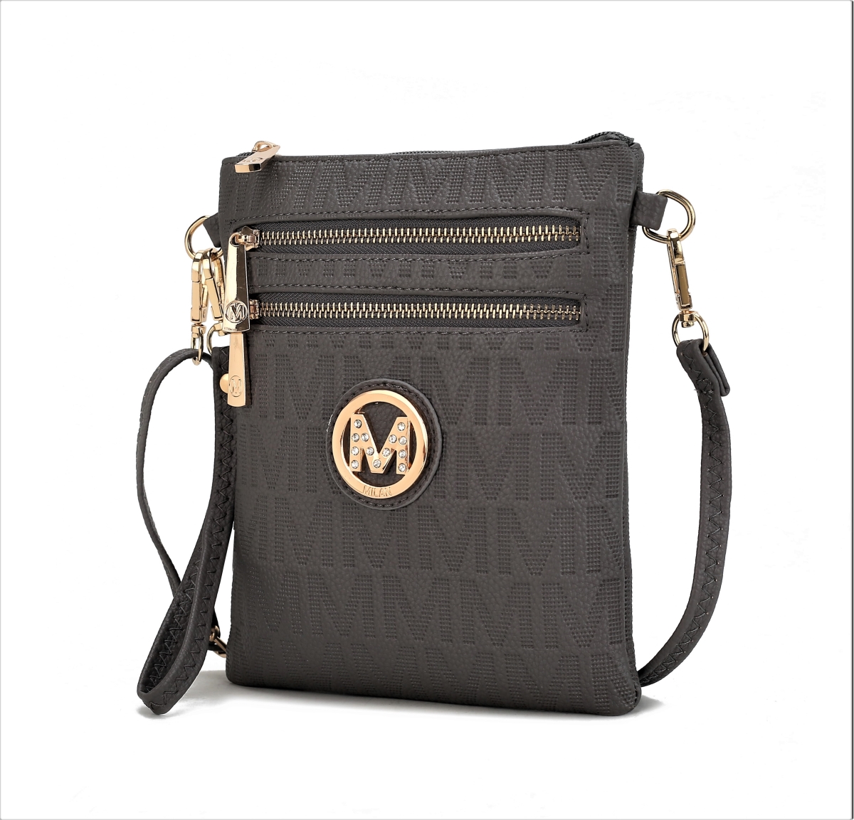 Picture of MKF Collection by Mia K. MKF-PU7793GRY Andrea Milan M Signature Crossbody
