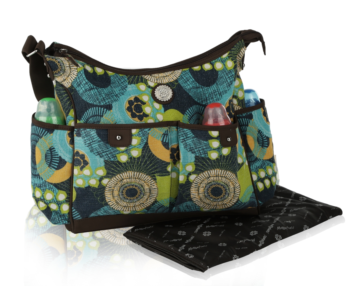 Picture of MKF Collection by Mia K.  MSF-015-GRN Mes Enfants Seasons II Multi-Pockets Microfiber Baby Bag  Green