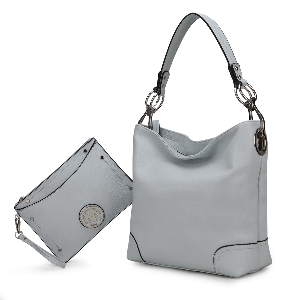 MKF-SL-X660LBLU Viviana Vegan Leather Womens Hobo Bag by Mia K with Wristlet  2 pieces -  MKF Collection by Mia K.