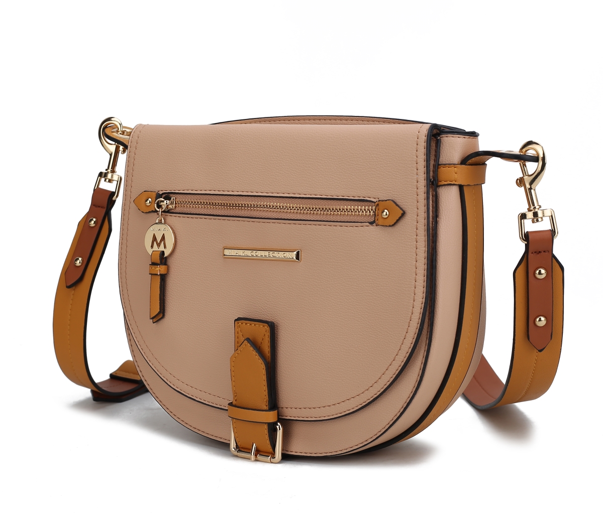 Picture of MKF Collection by Mia K. MKF-L108BG Drew Vegan Leather Color Block Womens Shoulder Bag by Mia K