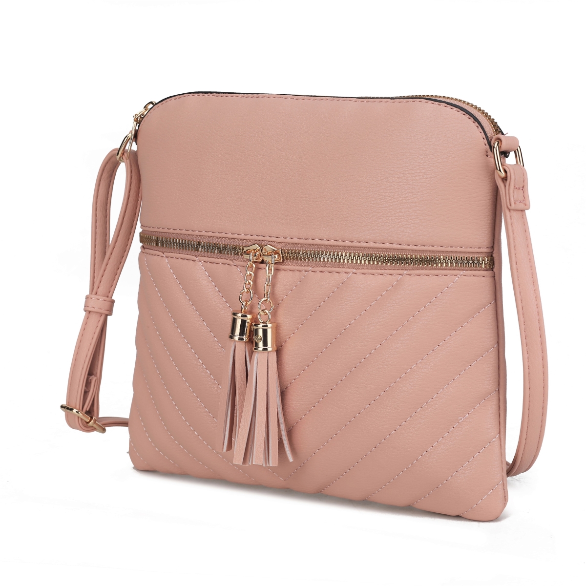 Picture of MKF Collection by Mia K. MKF-CV20243BLS Winnie Quilted Vegan Leather Womens Crossbody
