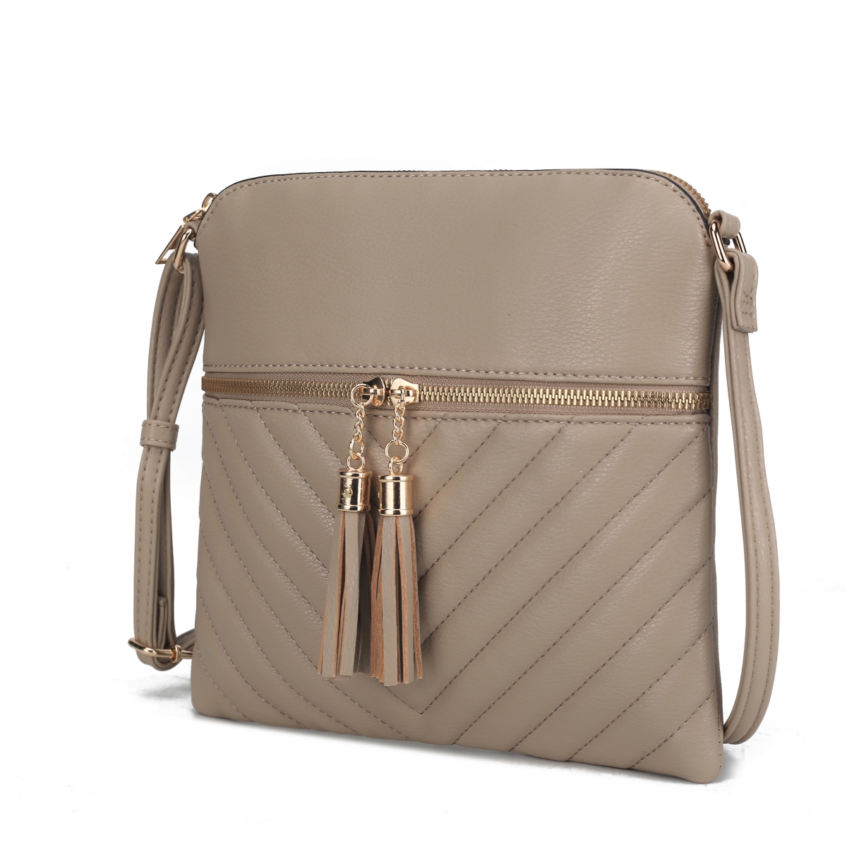 Picture of MKF Collection by Mia K. MKF-CV20243TP Winnie Quilted Vegan Leather Womens Crossbody