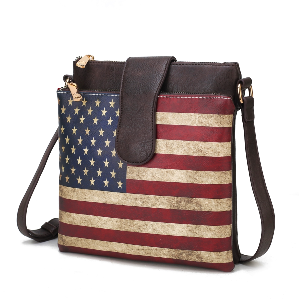 Picture of MKF Collection by Mia K. MKF-FG7404CH Josephine Vegan Leather Womens FLAG Crossbody Bag