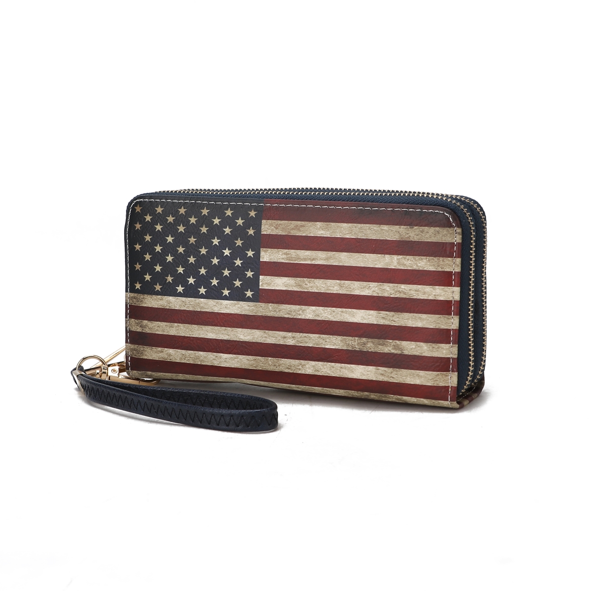 Picture of MKF Collection by Mia K. MKF-FG7470NV Uriel Vegan Leather Womens FLAG Wristlet Wallet