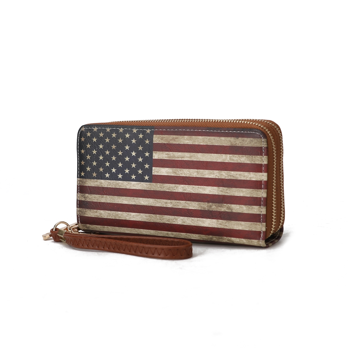 Picture of MKF Collection by Mia K. MKF-FG7470TN Uriel Vegan Leather Womens FLAG Wristlet Wallet