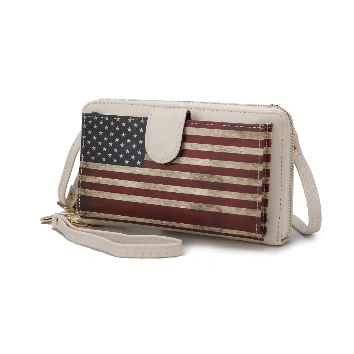 Picture of MKF Collection by Mia K. MKF-FG7406BG Kiara Smartphone and Wallet Convertible FLAG Crossbody Bag