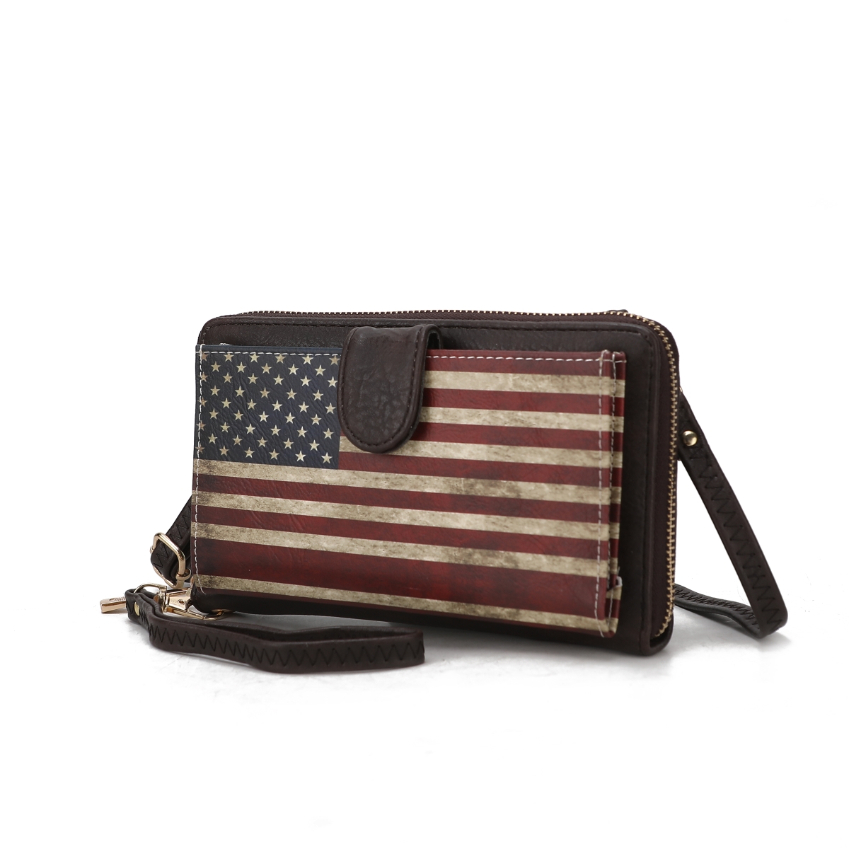 Picture of MKF Collection by Mia K. MKF-FG7406CH Kiara Smartphone and Wallet Convertible FLAG Crossbody Bag