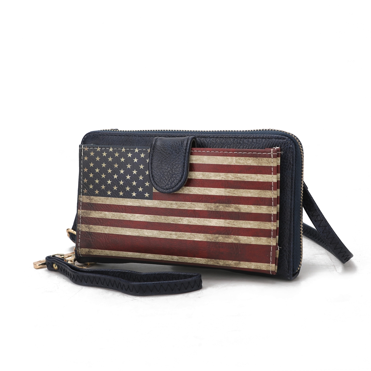 Picture of MKF Collection by Mia K. MKF-FG7406NV Kiara Smartphone and Wallet Convertible FLAG Crossbody Bag