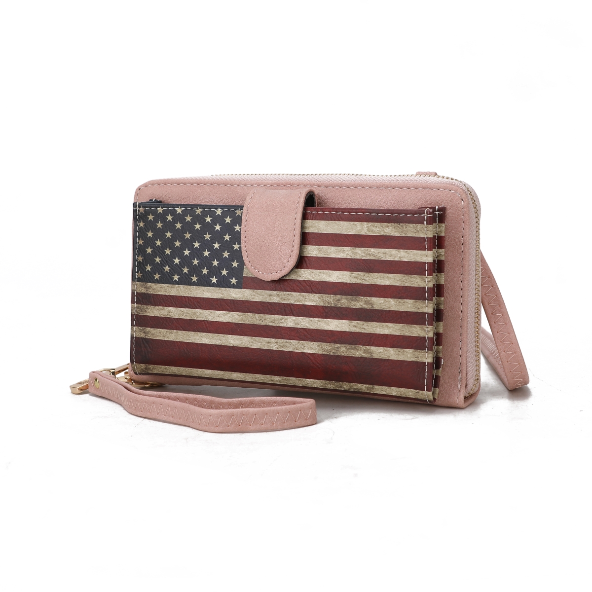 Picture of MKF Collection by Mia K. MKF-FG7406RPK Kiara Smartphone and Wallet Convertible FLAG Crossbody Bag