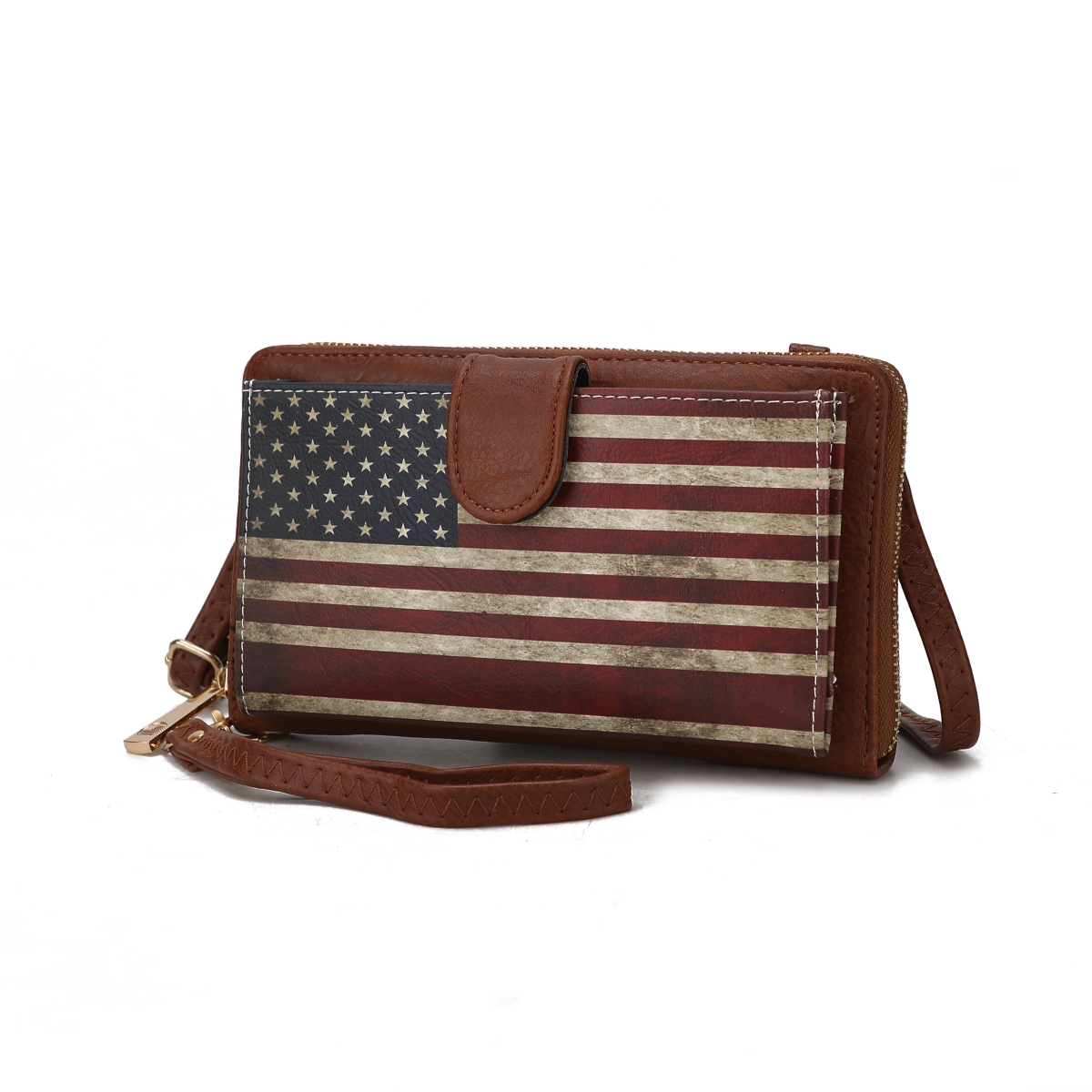 Picture of MKF Collection by Mia K. MKF-FG7406TN Kiara Smartphone and Wallet Convertible FLAG Crossbody Bag