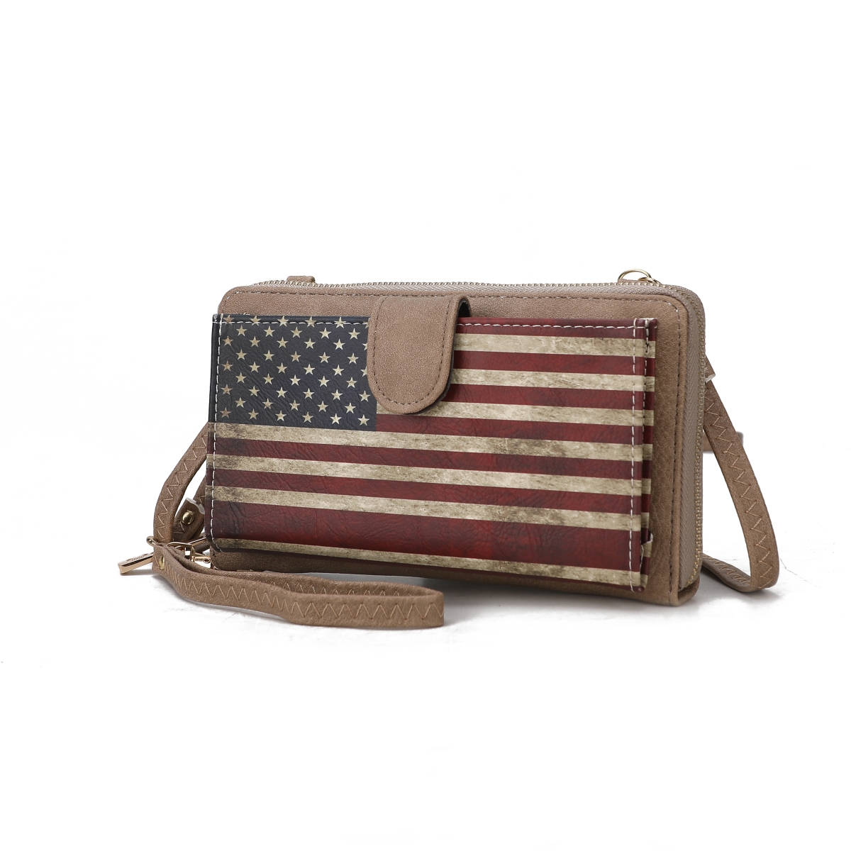 Picture of MKF Collection by Mia K. MKF-FG7406TP Kiara Smartphone and Wallet Convertible FLAG Crossbody Bag