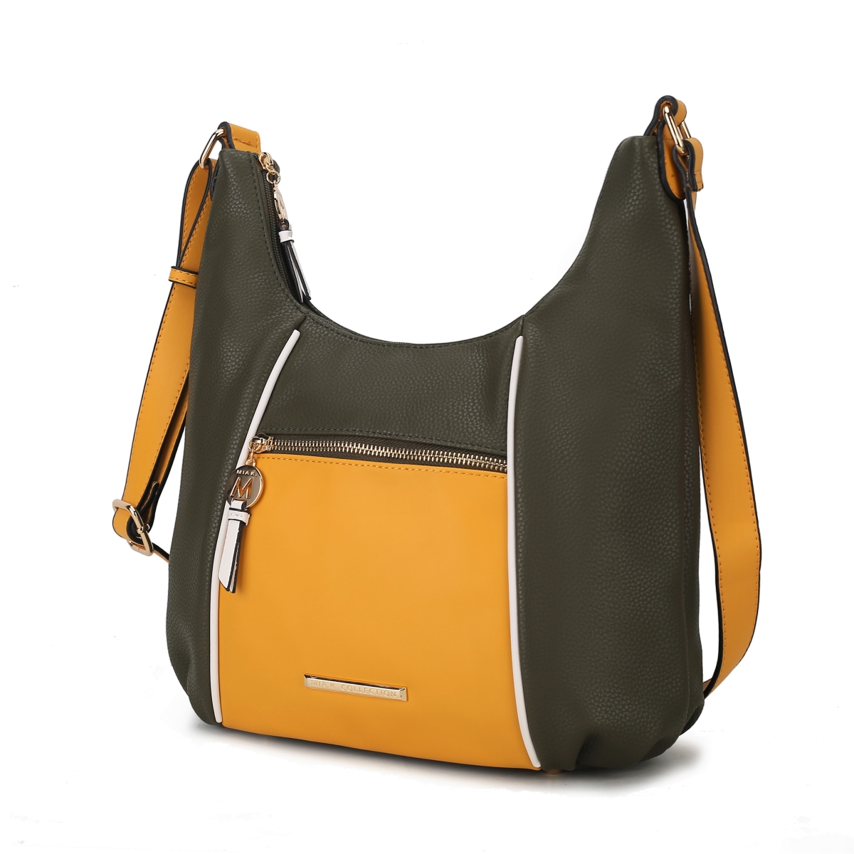 MKF-CB-X584YL Lavinia Color-Block Vegan Leather Womens Shoulder Handbag -  MKF Collection by Mia K.