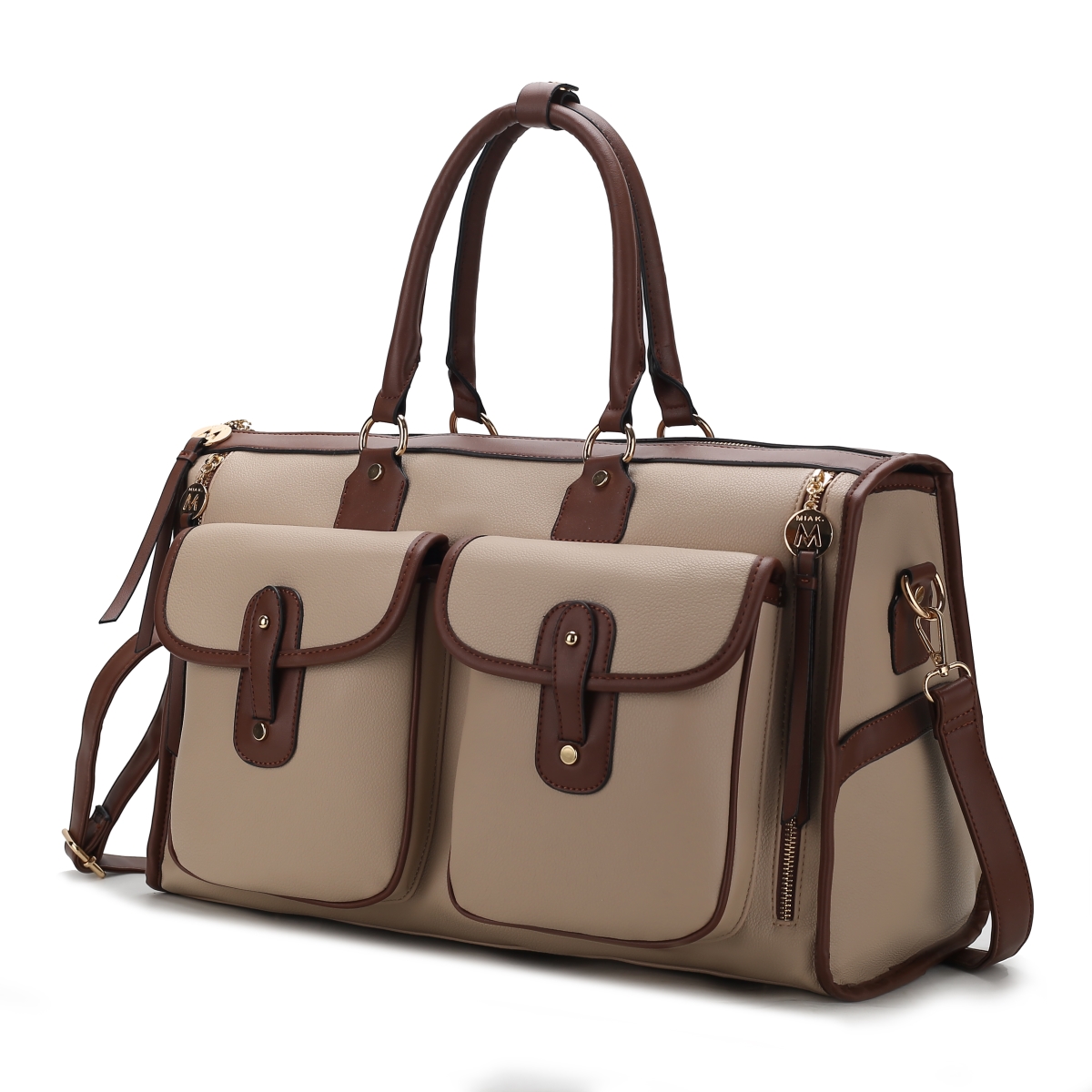 MKF-X804TP Genevieve Color Block Vegan Leather Womens Duffle Handbag -  MKF Collection by Mia K.