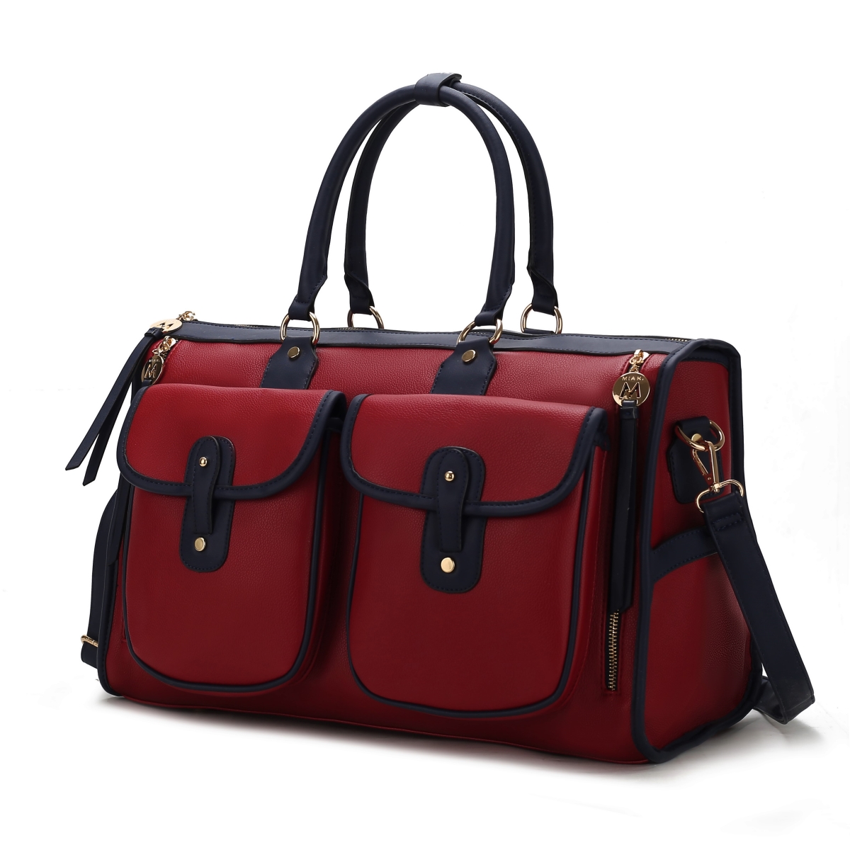 MKF-X804WN Genevieve Color Block Vegan Leather Womens Duffle Handbag -  MKF Collection by Mia K.