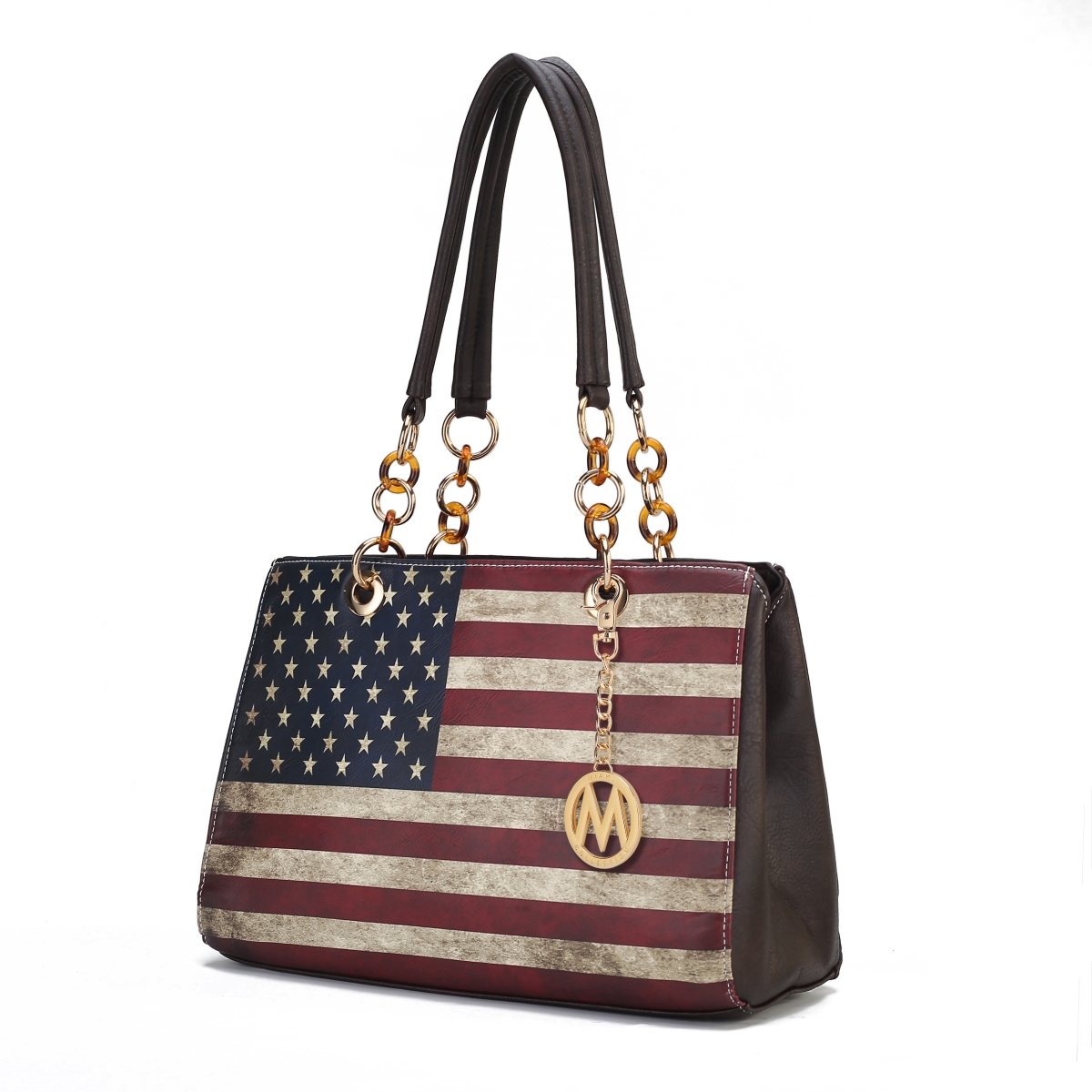 Picture of MKF Collection by Mia K. MKF-FG7408CH Nevaeh Vegan Leather patriotic pattern Womens Shoulder Handbag