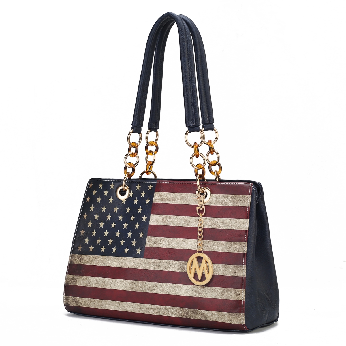 Picture of MKF Collection by Mia K. MKF-FG7408NV Nevaeh Vegan Leather patriotic pattern Womens Shoulder Handbag