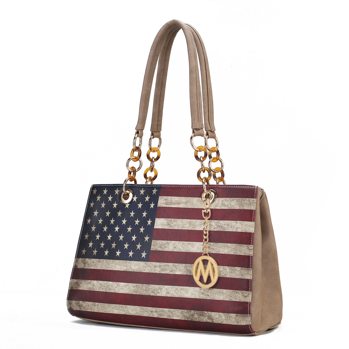 Picture of MKF Collection by Mia K. MKF-FG7408TP Nevaeh Vegan Leather patriotic pattern Womens Shoulder Handbag