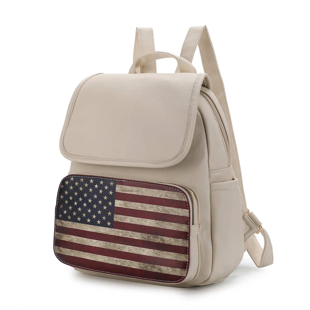 Picture of MKF Collection by Mia K. MKF-FG7409BG Regina Printed Flag Vegan Leather Womens Backpack