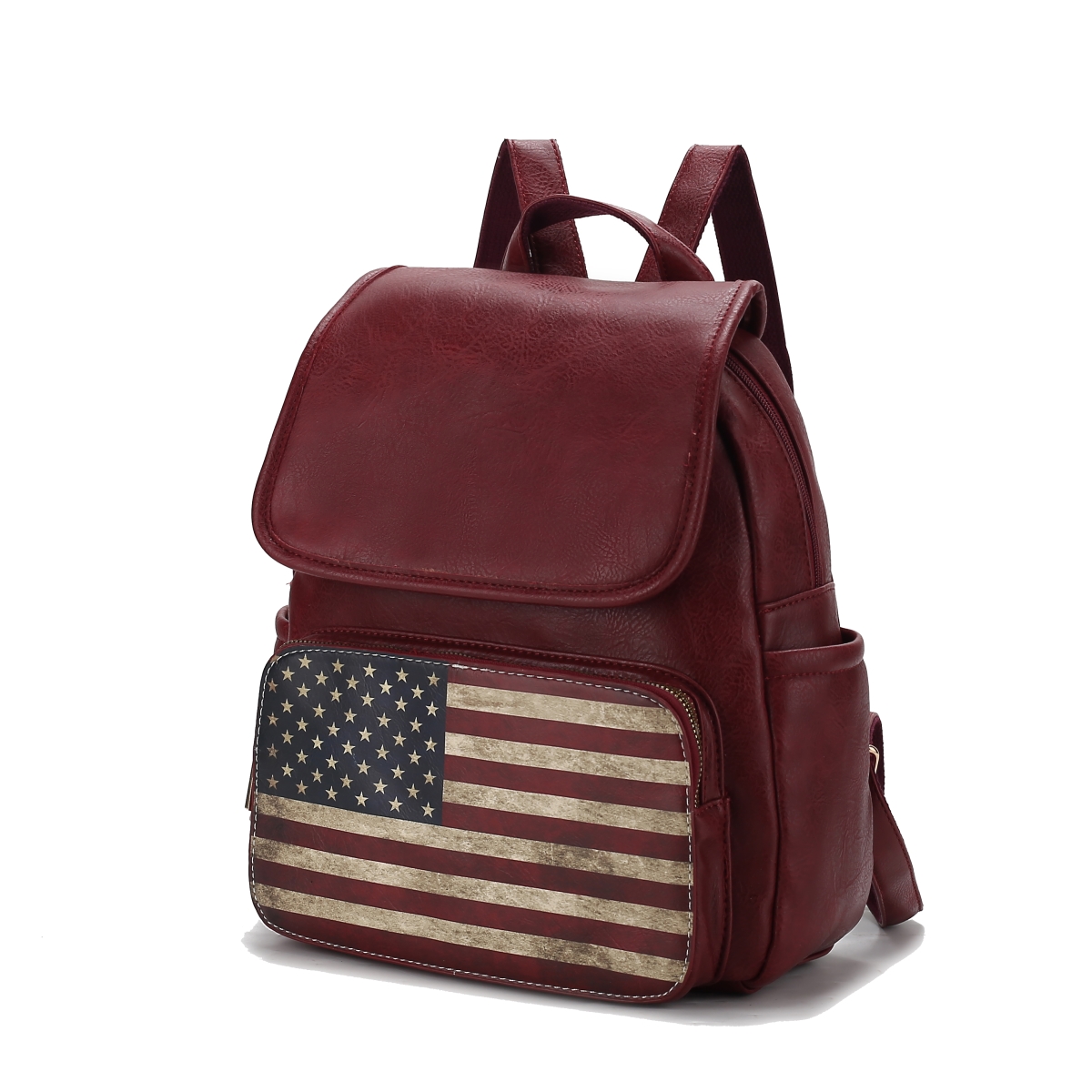 Picture of MKF Collection by Mia K. MKF-FG7409BRG Regina Printed Flag Vegan Leather Womens Backpack