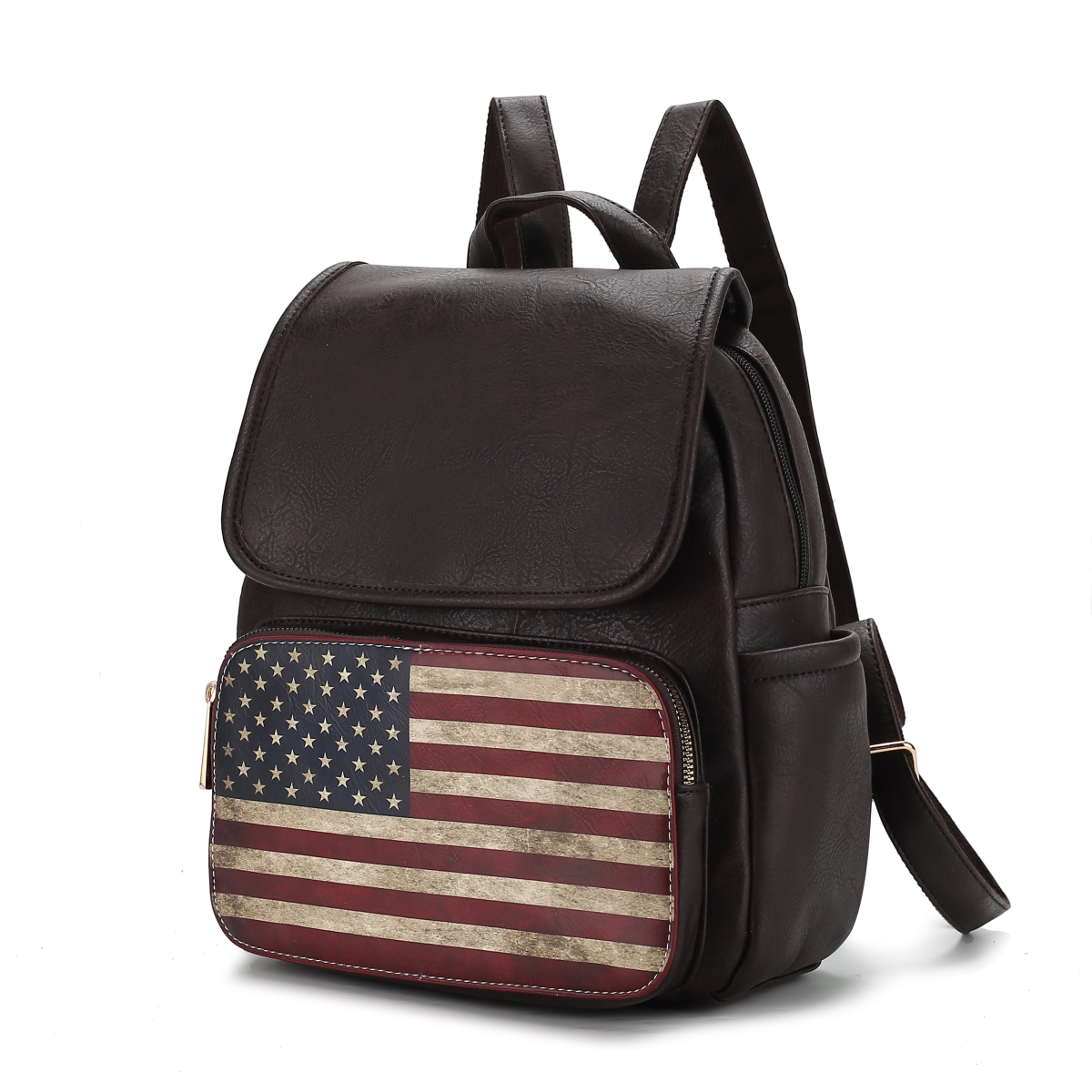 Picture of MKF Collection by Mia K. MKF-FG7409CH Regina Printed Flag Vegan Leather Womens Backpack