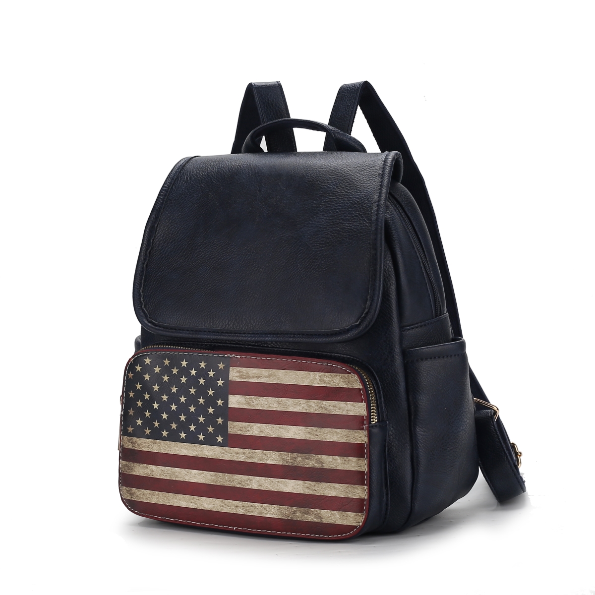Picture of MKF Collection by Mia K. MKF-FG7409NV Regina Printed Flag Vegan Leather Womens Backpack