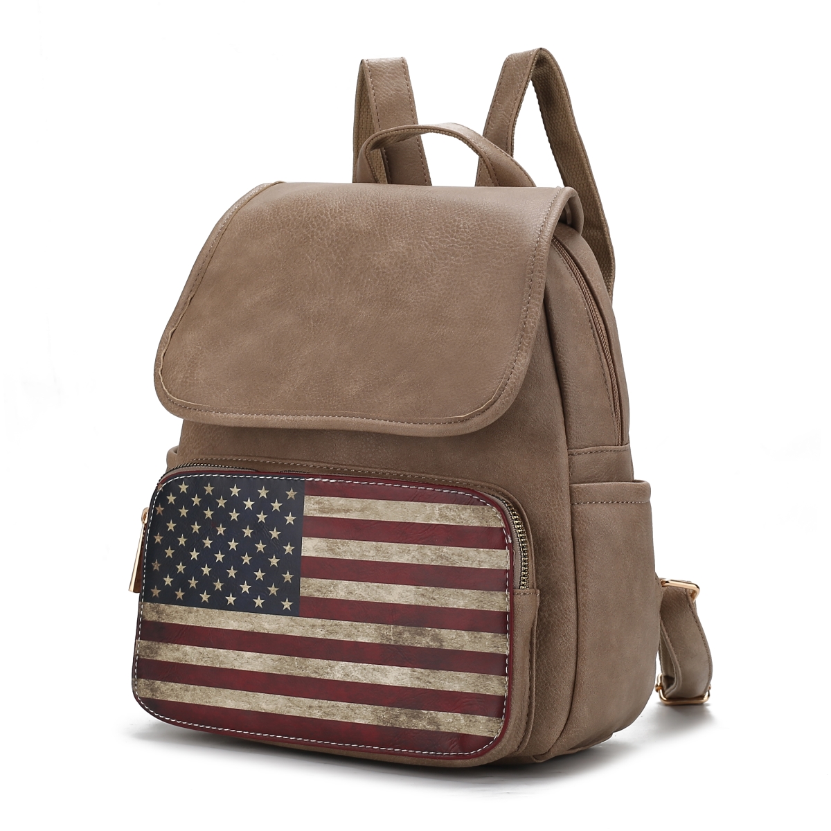 Picture of MKF Collection by Mia K. MKF-FG7409TP Regina Printed Flag Vegan Leather Womens Backpack