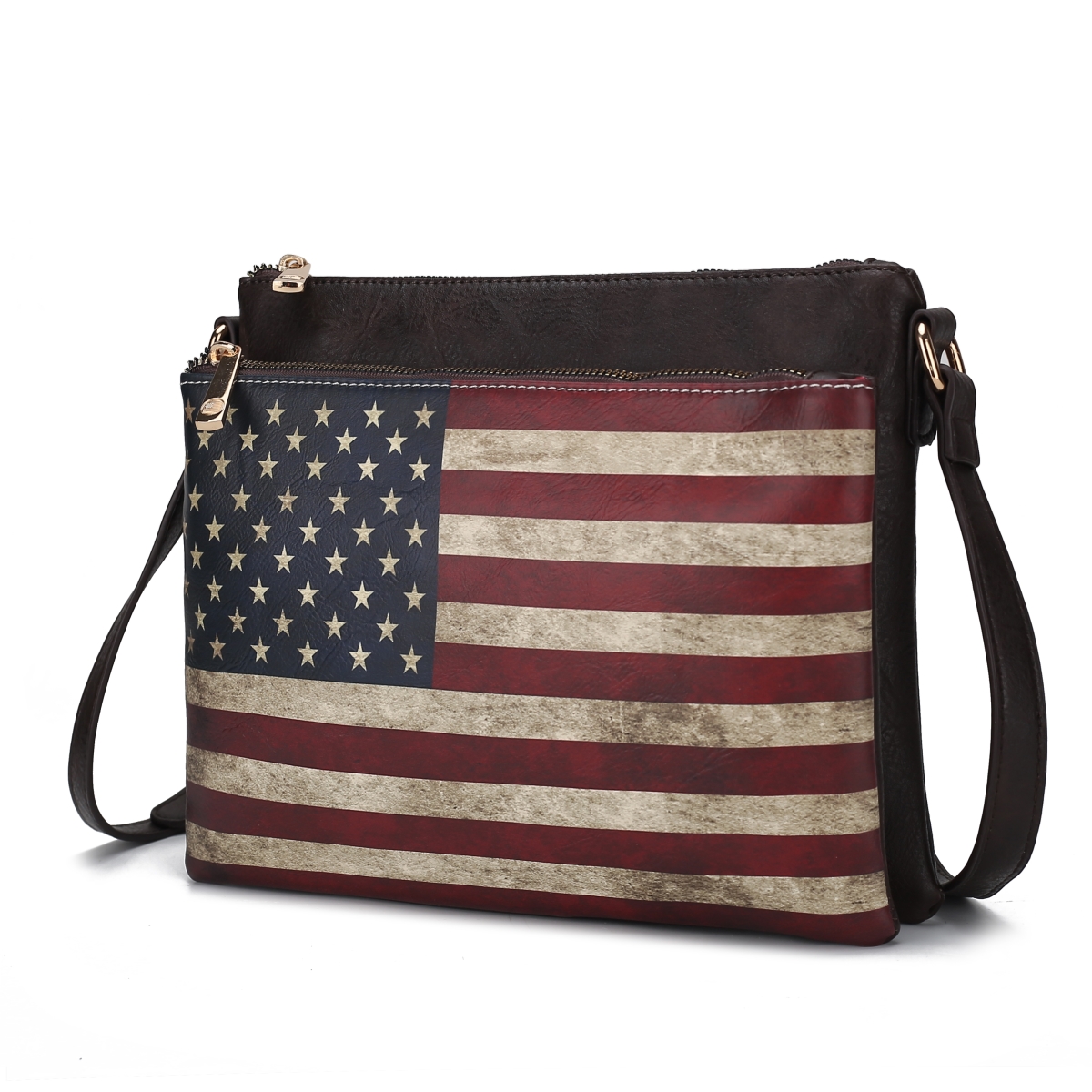 Picture of MKF Collection by Mia K. MKF-FG7410CH Madeline Printed Flag Vegan Leather Womens Crossbody Handbag