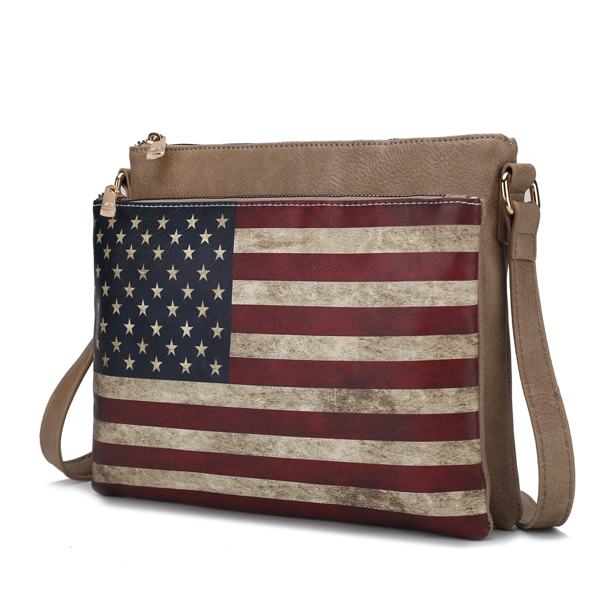 Picture of MKF Collection by Mia K. MKF-FG7410TP Madeline Printed Flag Vegan Leather Womens Crossbody Handbag