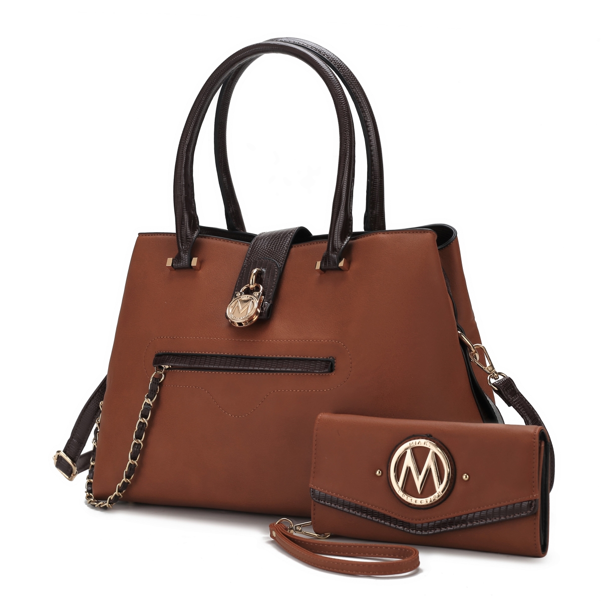 Picture of MKF Collection by Mia K. MKF-X755TN Edith Vegan Leather Womens Tote Handbag with wallet  2 pieces