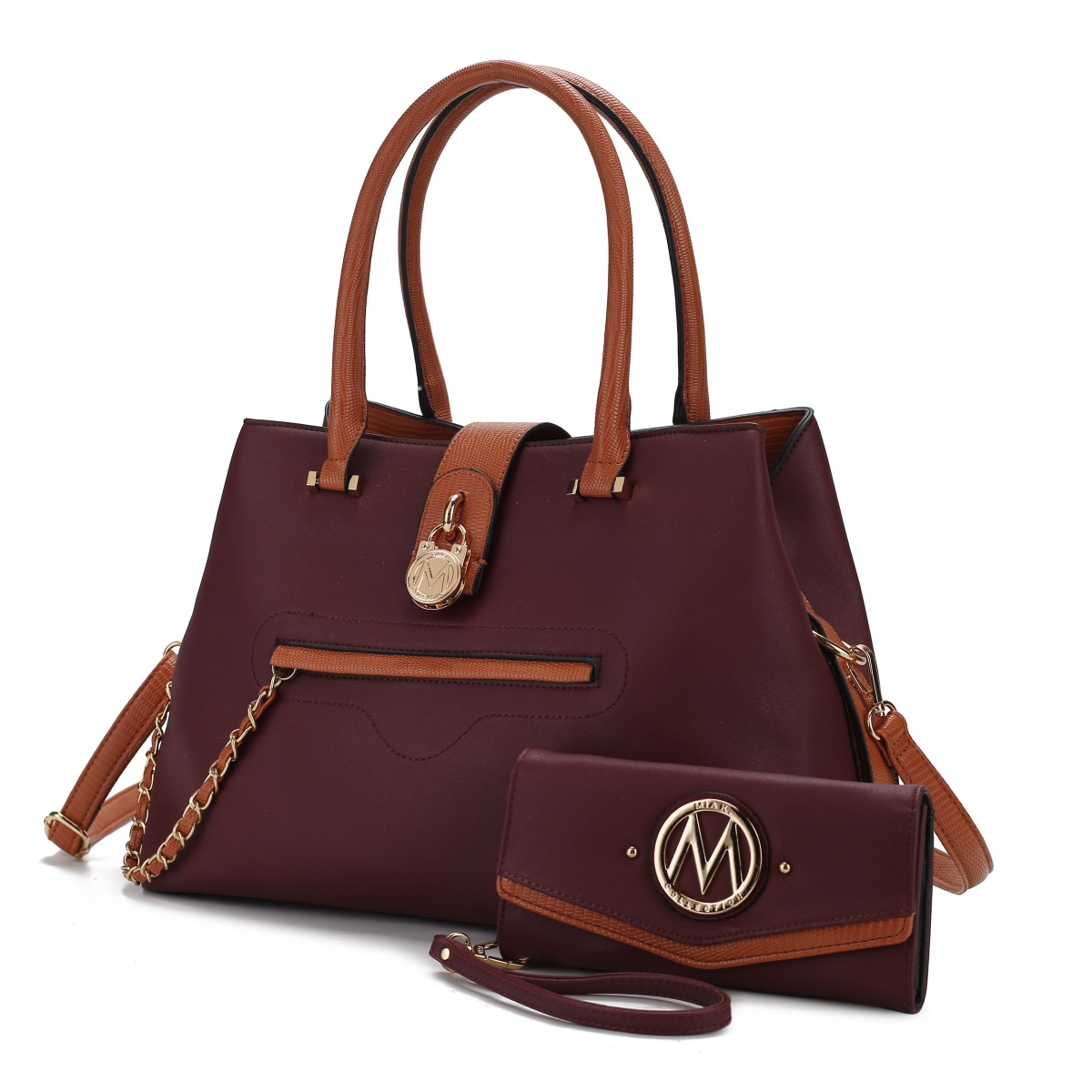 Picture of MKF Collection by Mia K. MKF-X755WN Edith Vegan Leather Womens Tote Handbag with wallet  2 pieces